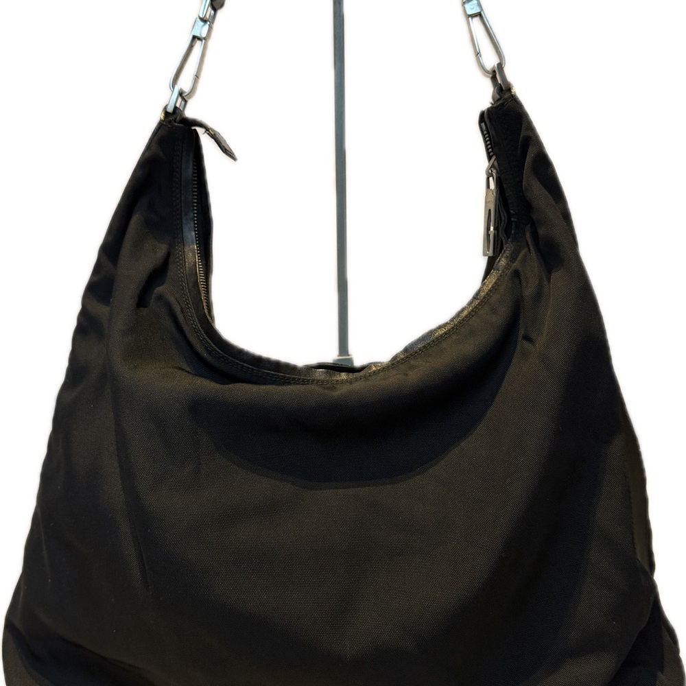 GUCCI Black Nylon Leather Hobo Bag - Picture 6 of 11